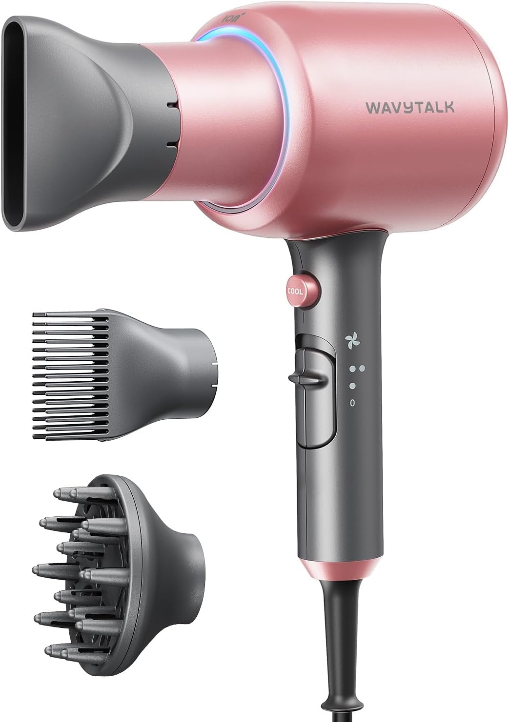 Wavytalk Blown Away Ionic Hair Dryer with Diffuser for Curly Hair