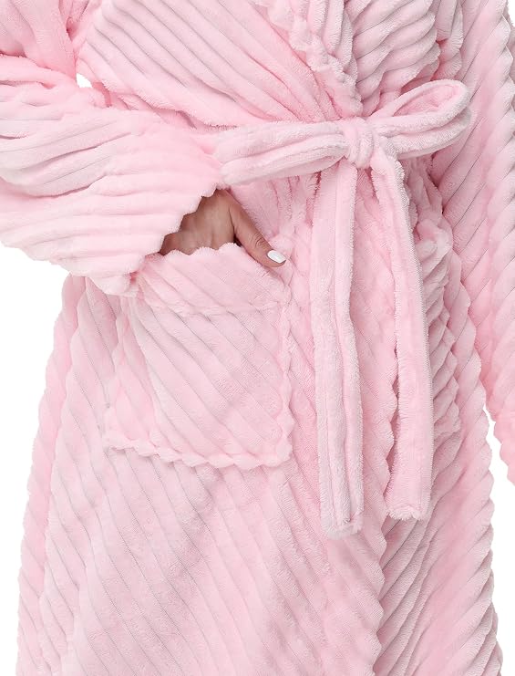 Premium Robes for Women - Super Soft Cozy Fleece Womens Robe Plush Long Bathrobe