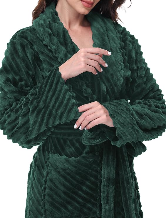 Premium Robes for Women - Super Soft Cozy Fleece Womens Robe Plush Long Bathrobe