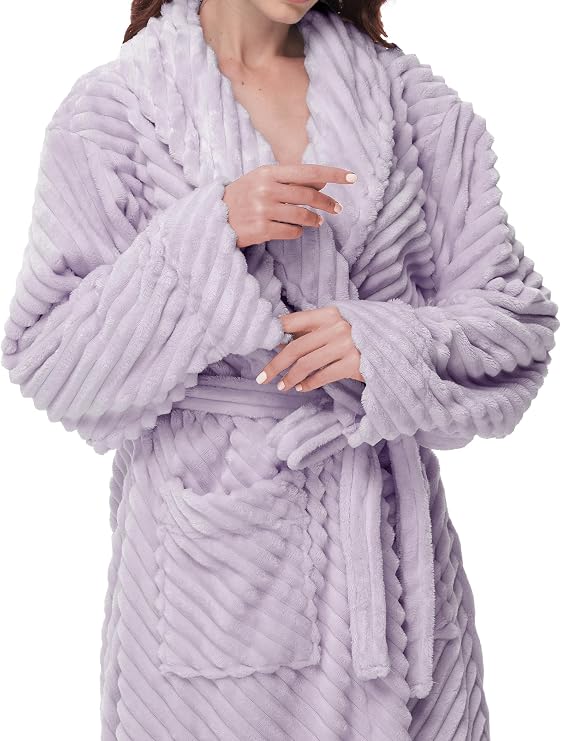 Premium Robes for Women - Super Soft Cozy Fleece Womens Robe Plush Long Bathrobe