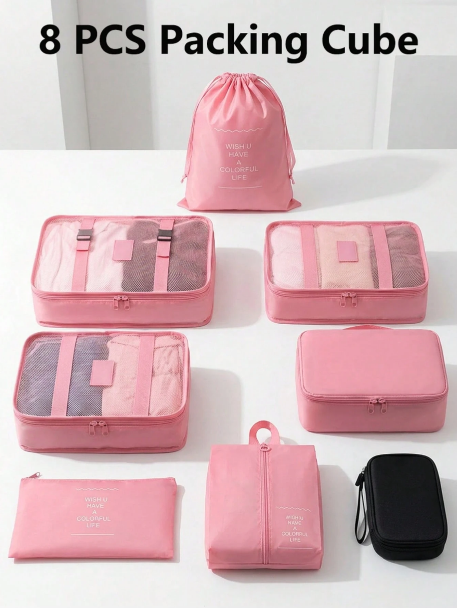 8 Set Packing Cubes& Travel Cable Organizer Pouch Set