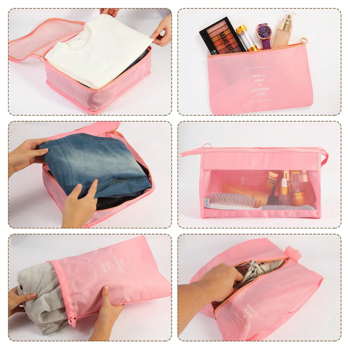 8 Set Packing Cubes& Travel Cable Organizer Pouch Set