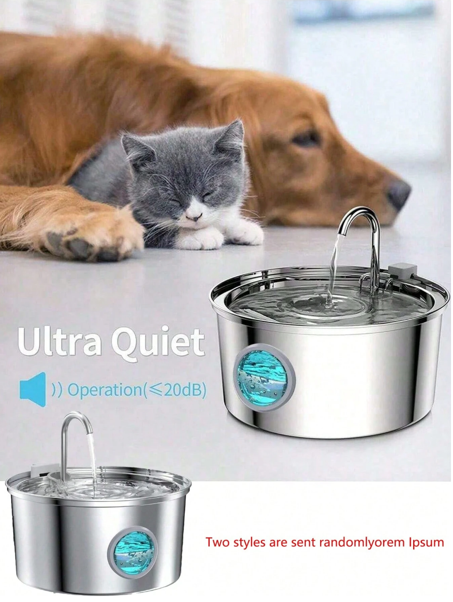 3.2L Stainless Steel Cat Water Fountain With 6 Filters & 3 Sponges