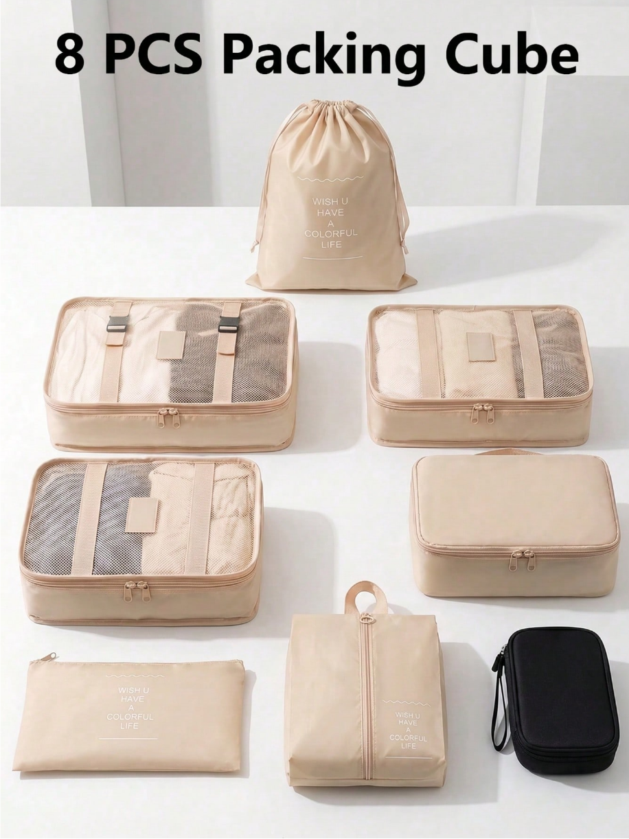 8 Set Packing Cubes& Travel Cable Organizer Pouch Set