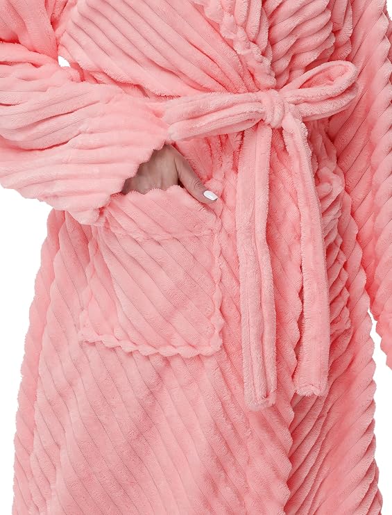 Premium Robes for Women - Super Soft Cozy Fleece Womens Robe Plush Long Bathrobe