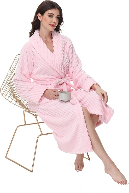 Premium Robes for Women - Super Soft Cozy Fleece Womens Robe Plush Long Bathrobe